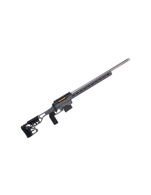 Rifle SAVAGE 110 Elite Precision sobre un fondo neutral, destacando su diseño elegante y características avanzadas.