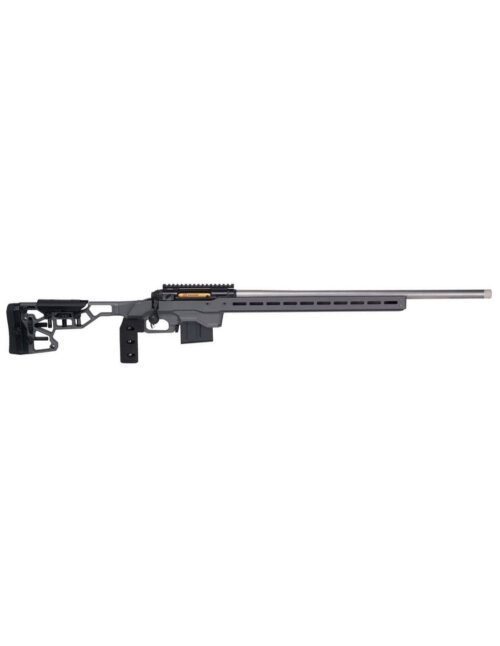 Rifle SAVAGE 110 Elite Precision sobre un fondo neutral, destacando su diseño elegante y características avanzadas.