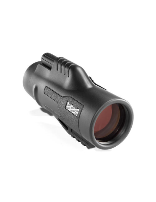 Monocular Bushnell Legend 10x42 en un entorno natural, destacando su diseño compacto y capacidad de proporcionar imágenes nítidas y claras.