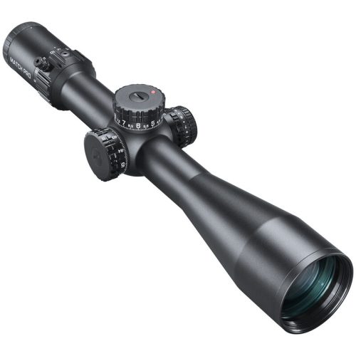 Perfil lateral del Visor BUSHNELL MATCH PRO ED 5-30x56 con enfoque en las torretas de ajuste y mecanismo Side Focus.