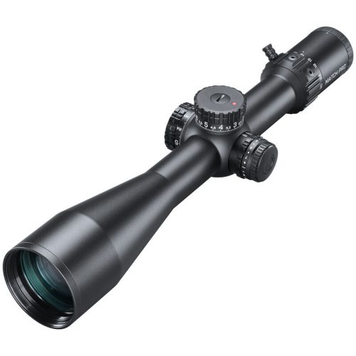 Perfil lateral del Visor BUSHNELL MATCH PRO ED 5-30x56 con enfoque en las torretas de ajuste y mecanismo Side Focus.