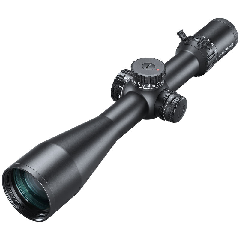 Perfil lateral del Visor BUSHNELL MATCH PRO ED 5-30x56 con enfoque en las torretas de ajuste y mecanismo Side Focus.